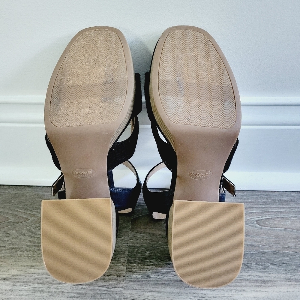 New Dr Scholls Black Ankle Fabric Sandals Size 9M - Picture 6 of 8
